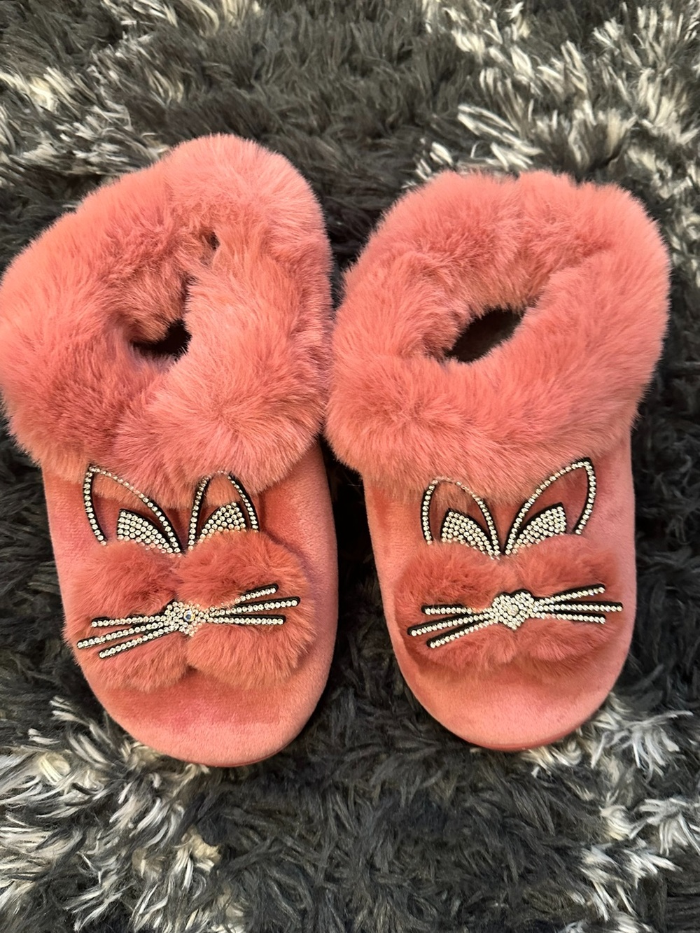 Pink Fuzzy Bunny Slippers